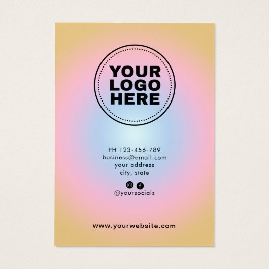 Carte d'affichage moderne colorée (Dos)