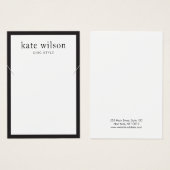 Carte d'affichage moderne couleur noire blanche (Devant & derrière)