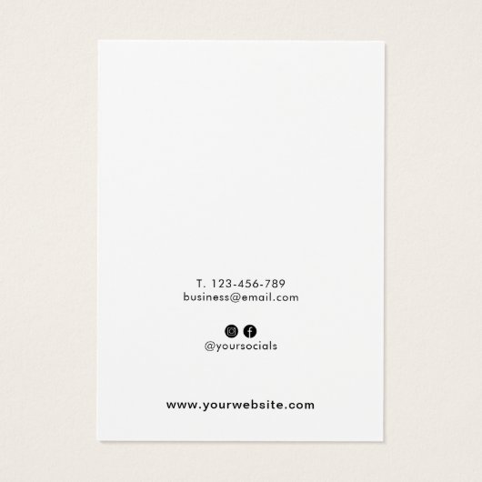 Carte d'affichage moderne de bijoux de script (Dos)