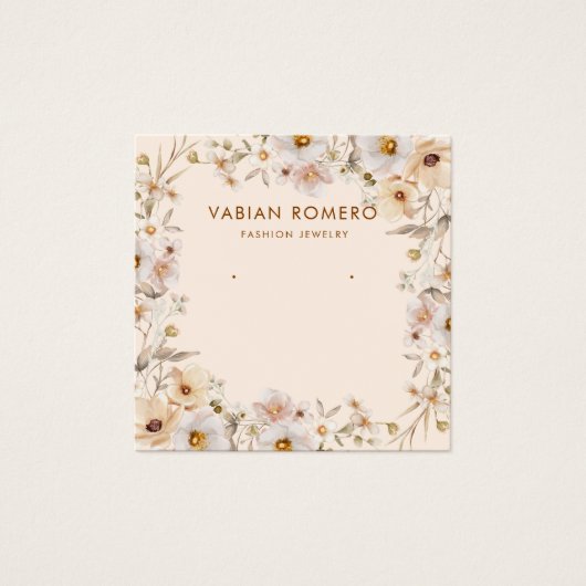 Carte d'affichage moderne élégant bijoux floraux (Devant)