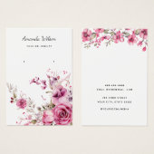 Carte d'affichage moderne Elegant rose floral (Devant & derrière)