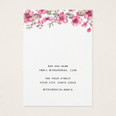 Carte d'affichage moderne Elegant rose floral (Dos)