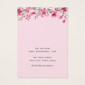 Carte d'affichage moderne Elegant rose floral (Dos)