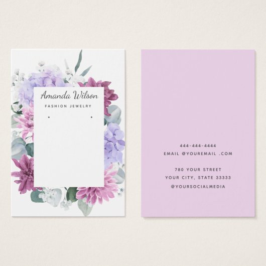 Carte d'affichage moderne Elegant simple fleuri bi (Devant & derrière)