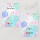 Carte d'affichage moderne en bulles roses (Devant / Derrière)