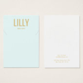 Carte d'affichage moderne en collier bleu clair (Devant & derrière)