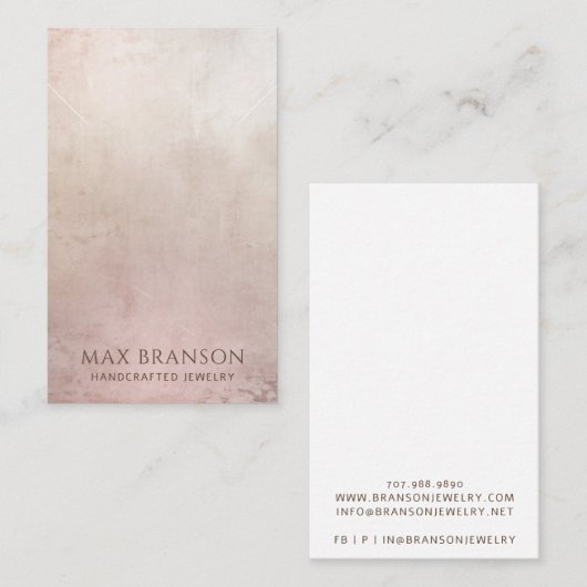 Carte d'affichage moderne en collier rose Dusty (Devant / Derrière)