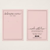 Carte d'affichage moderne en écriture rose et noir (Devant & derrière)