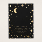 Carte d'affichage moderne Gold Black Stars Moon (Devant)