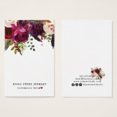 Carte d'affichage moderne Gras Boho Floral (Devant & derrière)