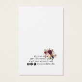 Carte d'affichage moderne Gras Boho Floral (Dos)