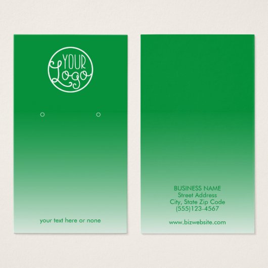 Carte d'affichage moderne Green Ombre Votre logo B (Devant & derrière)