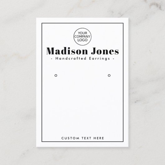 Carte d'affichage moderne minimal logo blanc (Devant)