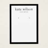 Carte d'affichage moderne noir blanc à oreille (Devant)