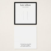 Carte d'affichage moderne noir blanc à petit cheve (Devant & derrière)