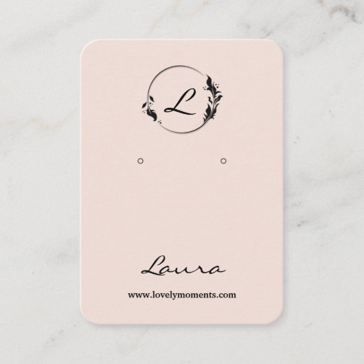 Carte d'affichage moderne noir et rose pastel (Devant)