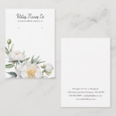 Carte d'affichage moderne Peonies blanches Florale (Devant / Derrière)