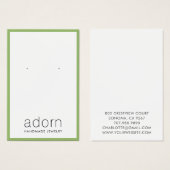 Carte d'affichage moderne pour bijoux à bordure ve (Devant & derrière)