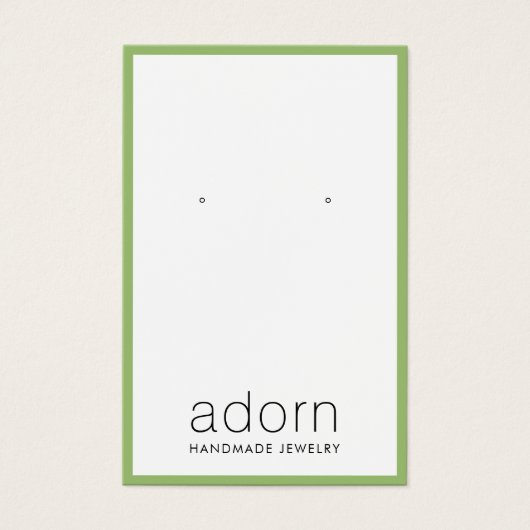 Carte d'affichage moderne pour bijoux à bordure ve (Devant)