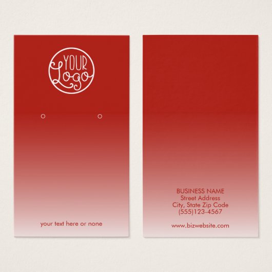 Carte d'affichage moderne Red Ombre Votre logo Bou (Devant & derrière)