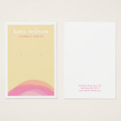 Carte d'affichage moderne rose jaune (Devant & derrière)