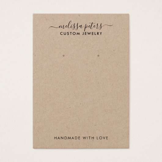 Carte d'affichage moderne Rustique Kraft Bijoux d' (Devant)