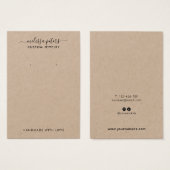 Carte d'affichage moderne Rustique Kraft Bijoux d' (Devant & derrière)