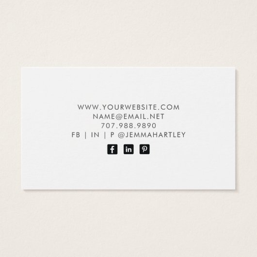 Carte d'affichage moderne Script noir blanc (Dos)