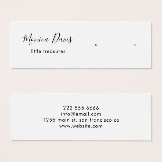 Carte d'affichage moderne simple à oreille blanche (Devant & derrière)