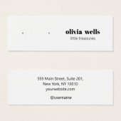 Carte d'affichage moderne simple à oreille blanche (Devant & derrière)