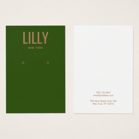 Carte d'affichage moderne simple à oreille verte (Devant & derrière)