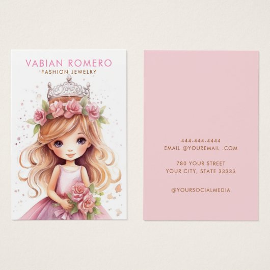 Carte d'affichage moderne simple bijoux en or (Devant & derrière)