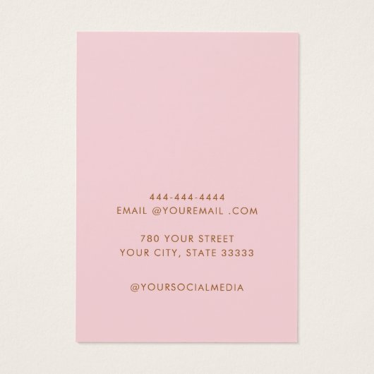 Carte d'affichage moderne simple bijoux en or (Dos)