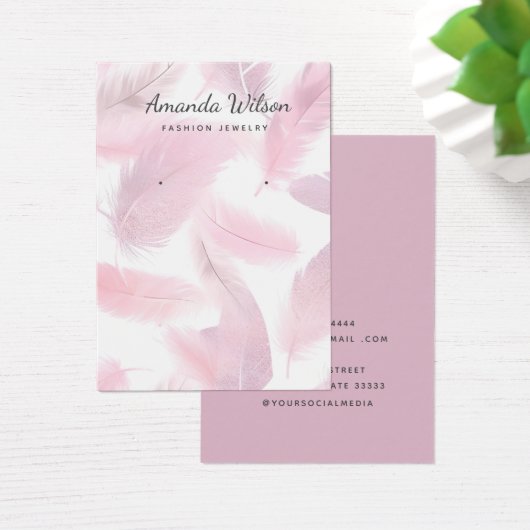 Carte d'affichage moderne simple bijoux rose (Bureau)