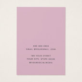 Carte d'affichage moderne simple bijoux rose (Dos)