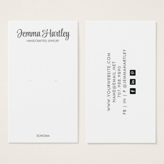 Carte d'affichage moderne simple Noir Blanc (Devant & derrière)