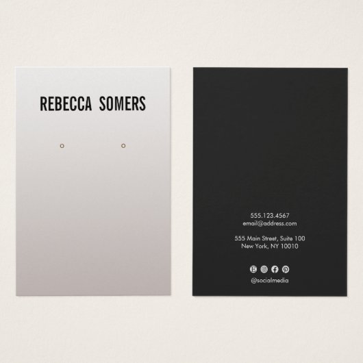 Carte d'affichage moderne Soft Silver (Devant & derrière)