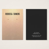 Carte d'affichage moderne Subtle Rose Gold (Devant & derrière)