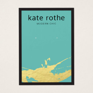 Carte d'affichage moderne Turquoise Gold Spatter