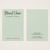 Carte d'affichage moderne vert sauge (Devant & derrière)