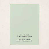 Carte d'affichage moderne vert sauge (Dos)