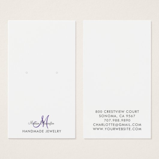 Carte d'affichage Monogram Black Violet Violet (Devant & derrière)