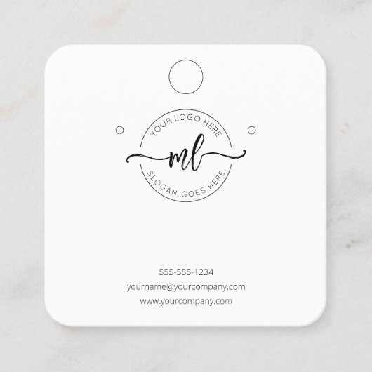 Carte d'affichage Monogramme du logo initial Qr Co (Devant)