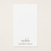 Carte d'affichage Monogramme noir rose à oreille b (Devant)