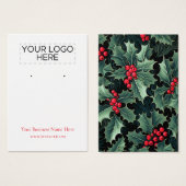 Carte d'affichage Noël Holly Earring (Devant & derrière)