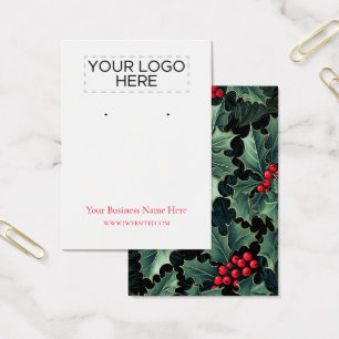 Carte d'affichage Noël Holly Earring