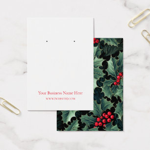 Carte d'affichage Noël Holly Earring