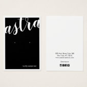 Carte d'affichage noir moderne Bold Calligraphy (Devant & derrière)