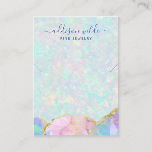 Carte d'affichage Opal Gemstone Pastel Collier d'o (Devant)