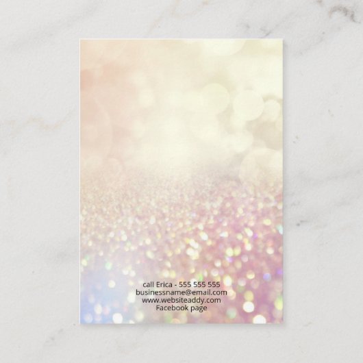 Carte d'affichage Opal Parties scintillant rose or (Dos)